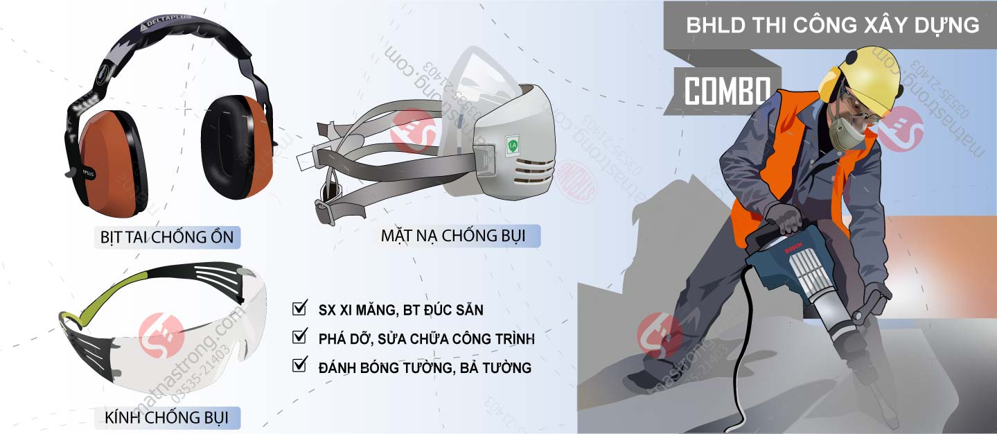 THI CÔNG XÂY DỰNG<br>combo chống bụi