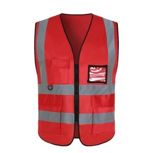 Áo Gile Phản Quang Có Túi - Đỏ