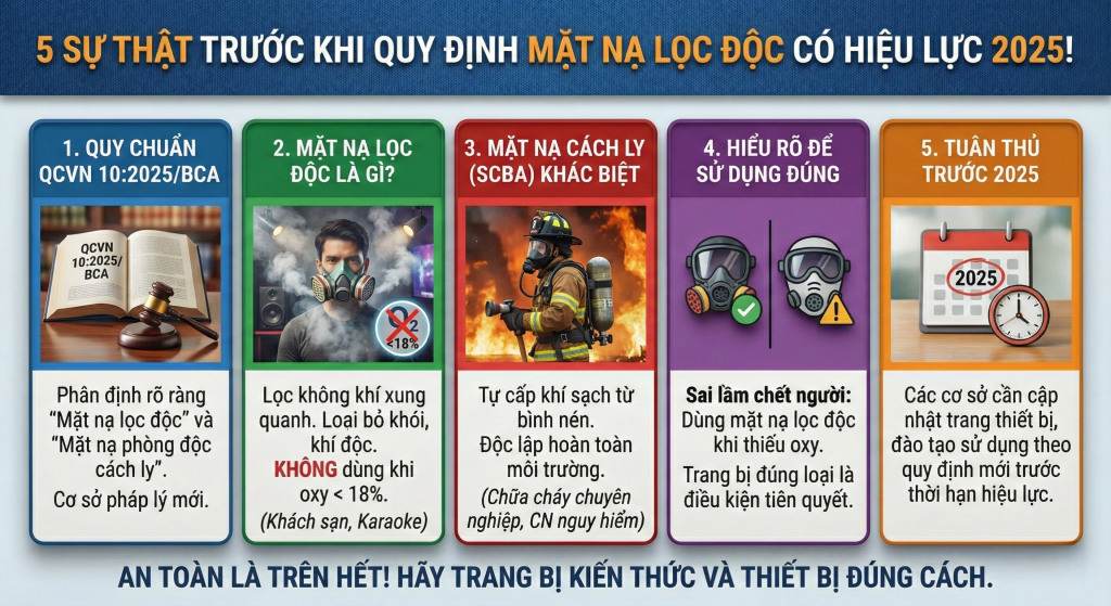 5 sự thật trước khi quy định mặt nạ lọc độc có hiệu lực 2025